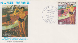 Enveloppe  FDC  1er  Jour   POLYNESIE   Oeuvre  De   GAUGUIN    1983 - FDC