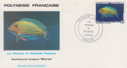 Enveloppe  FDC  1er  Jour   POLYNESIE    Poissons   Locaux    1983 - FDC