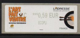 ATM, LISA2, ECOPLI, EC 0.59€, 3 Juin 2014, L'ART FAIT VENTRE, L'ADRESSE, MUSE DE LA POSTE. - 2010-... Illustrated Franking Labels