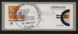 ATM, LISA2, ECOPLI  EC 0.59€, Oblitéré 1er Jour, 3 Juin 2014, L'ART FAIT VENTRE, L'ADRESSE, MUSE DE LA POSTE. - 2010-... Illustrated Franking Labels