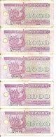 UKRAINE 1000 KARBOVANTSIV 1992 VF P 91 ( 5 Billets ) - Ucraina