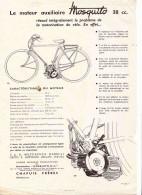 - PAP58001PAP - PUBLICITE - Document Publicitaire Moteur Auxiliaire MOSQUITO Pour Bicyclette Motorisee - Un Feuillet - - Deportes & Turismo