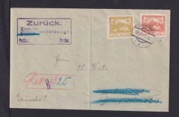 1919 - Einschreibbrief Ab Parschnitz Nach Dortmund - Stempel "Zurück. Einfuhr Unzulässig...." - Prima Guerra Mondiale