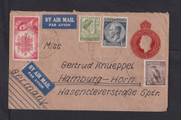 1953 - 3 1/2 P. Ganzsache Mit Zufrankatur Mit Luftpost Ab COCKBRUN Nach Hamburg - Covers & Documents