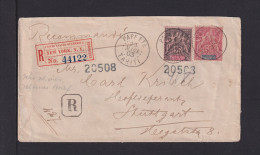 1903 - 25 Und 50 C. Auf Einschreibbrief Ab Papete Via New York Nach Stuttgart - Covers & Documents