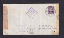 1944 - 3 P. MEF Auf Brief Ab BENGHAZI Nach USA - Zensuren - Libia