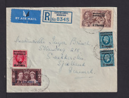 1937 - Überdrucke Auf Einschreib-Luftpostbrief Ab Casablanca Nach Dänemark - Bureaux Au Maroc / Tanger (...-1958)