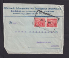 1 C. Paar Auf Brief Ab Barranquilla Nach Deutschland - Colombie