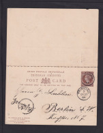 1884 - 1 1/2 P. Doppel-Ganzsache Ab Trinidad Nach Berlin - Trinidad En Tobago (...-1961)