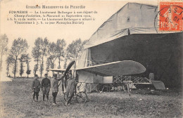 60-FORMERIE- GRANDE MANOEUVRES DE PICARDIE- LE LIEUTENANT BELLENGER A SON DEPART DU CHAMP D'AVIATION.... - Formerie