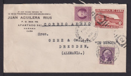 1938 - Mischfrankatur Mit 2 C. USA Auf Luftpostbrief Ab Habana Nach Dresden - Brieven En Documenten