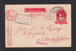 1919 - Ganzsache Ab MAKRI-KEUI Nach Deutschland - Zensuren - Lettres & Documents
