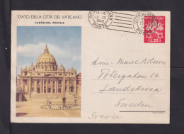 25 L. Bild-Ganzsache (P 9-01) Ab Vatican Nach Schweden - SELTEN - Covers & Documents