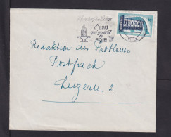 4 F. Europa Auf Brief Ab Luxemburg Nach Luzern - 1948-58 Charlotte De Perfíl Izquierdo