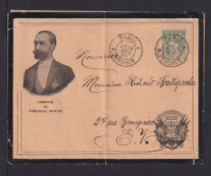 1894 - 5 C. Privat Ganzsache "President Martyr" - In Paris Gebraucht - Pseudo Privé-postwaardestukken