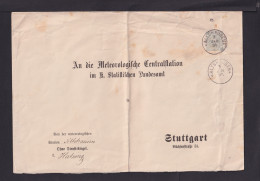 1894 - 20 Pf. Dienst-Ganzsche - Meteorologische Zentralstation (DUB 26/01) Ab Altshausen Nach Stuttgart  - Entiers Postaux