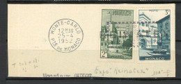 MONACO - Yv. N° 370, 277  (o) 2f, 3f Cachet Exposition REINATEX Cote  ? Euro BE - Lettres & Documents