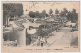 Port Du Canal De Bourgogne à VENAREY-lès-LAUMES (21) - Péniches (TGP) -coll. J.L. à Flavigny -Timbrée 1904 - Venarey Les Laumes