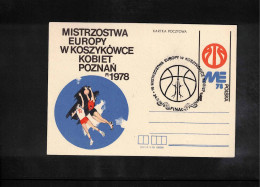 Poland / Polska 1978 Poznan European Basketball Championship Interesting Postcard - Basketball