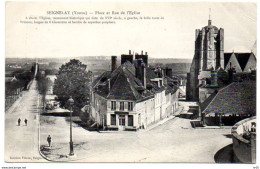 89 -  SEIGNELAY ( Yonne )    - Place Et Rue De L'Eglise - Seignelay