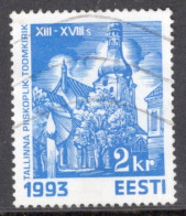 Estonia 1993 Single  Stamp From The Christmas Stamps - Churches In Fine Used. - Estonia