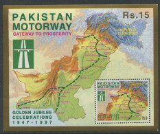 Pakistan:Unused Block Pakistan Motorway - Gateway To Prosperity, Golden Jubilee, 1997, MNH - Otros (Tierra)