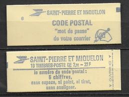 SPM - 1986 - LIVRAISON GRATUITE A PARTIR DE 5 EUR D'ACHAT - CARNET YVERT N°464 **  MNH - VENDUS LARGEMENT SOUS FACIALE - Booklets