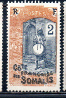 COTE FRANCAISE DES SOMALIS COSTA FRANCESE DI SOMALIA DGYBOUTI 1915 1933 DRUMMER 2c USED OBLITERE' USATO - Oblitérés