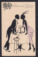 Sretna Nova Godina (Happy New Year) / Postcard Circulated, 2 Scans - Silhouettes