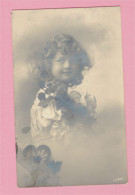 XB1228 JEUNE FILLE, ENFANT, GIRL FAMOUS CHILDMODEL 1920 ERA CANDICE ASHTON  WITH FLOWERS SEC.CONDITION - Portraits