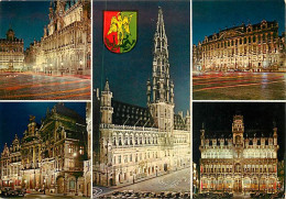 Belgique - Bruxelles - Brussels - Vue De Nuit - Multivues - Blasons - Carte Neuve - CPM - Voir Scans Recto-Verso - Bruxelles La Nuit