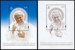 Vaticano 1657/58 2014 Hojas. Personalidad. Canonización S.Juan Pablo II MNH - Autres & Non Classés