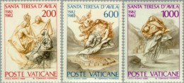 Vaticano - 731/33 - 1982 4º Cent. Muerte De Sta. Teresa De Ávila Lujo - Autres & Non Classés