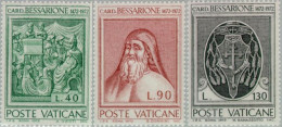 REL/S Vaticano  Nº 549/51  1972  5º Cent. Muerte Del Cardenal Bessarione Lujo - Altri & Non Classificati