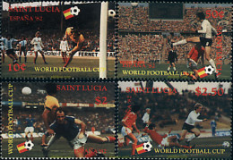 725235 HINGED SANTA LUCIA 1982 COPA DEL MUNDO DE FUTBOL. ESPAÑA-82 - St.Lucie (1979-...)