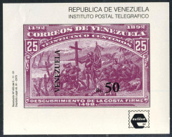 COL  Venezuela HB 35 1991 Descubrimiento De La Costa Firme 1498 MNH Sin Dentar - Venezuela