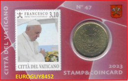 VATICAANSTAD - COINCARD 50 C 2023 BU + PZ 3.10 € - NR 47 - Vatikan