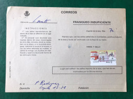 España Spain 1999, ATM EDUCACIÓN VIAL, DOCUMENTO POSTAL FRANQUEO INSUFICIENTE 70 PTS, EPELSA, RARO!!! - Automatenmarken [ATM]