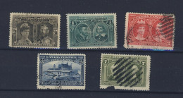 5x 1908 Quebec Used Tercent. Stamps 1/2c-1c-2c-5c 7c Damaged GV = $102.00 - Gebruikt