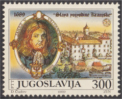 Yugoslavia 2215 1989 Retrato De Valvasor Y El Castillo Wagensperg MNH - Otros & Sin Clasificación