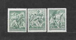 Czechoslovakia 1938 MNH ** Mi 392-394 Sc 243-245 Cz. Legions. Tschechoslowakei. C5 - Nuevos