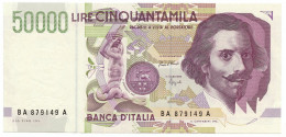 50000 LIRE GIAN LORENZO BERNINI II TIPO LETTERA A 27/05/1992 SUP+ - Otros & Sin Clasificación