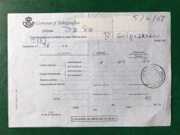 España Spain 2000, 2 ATMs Al Dorso,  CÓRDOBA, DOCUMENTO POSTAL CORRESPONDENCIA RECIBIDA 40 PTS, EPELSA, RARO!!! - Machine Labels [ATM]