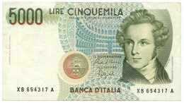 5000 LIRE B. D'ITALIA VINCENZO BELLINI SERIE SOSTITUTIVA XB 12/11/1993 BB+ - Altri & Non Classificati