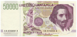 50000 LIRE GIAN LORENZO BERNINI II TIPO LETTERA A 27/05/1992 SUP+ - Altri & Non Classificati