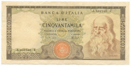 50000 LIRE BANCA D'ITALIA LEONARDO DA VINCI MEDUSA 16/05/1972 BB/BB+ - Sonstige & Ohne Zuordnung