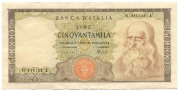 50000 LIRE BANCA D'ITALIA LEONARDO DA VINCI MEDUSA 16/05/1972 QSPL - Sonstige & Ohne Zuordnung