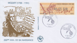 Enveloppe  Vignette  LISA   FRANCE    MOZART    Salon  Du  Timbre  Et  De  L' Ecrit    PARIS  2006 - 1999-2009 Illustrated Franking Labels