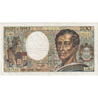 France, 200 Francs, Montesquieu, 1991, C.091, TTB+, Fayette:70.11, KM:155d - 200 F 1981-1994 ''Montesquieu''