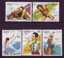 Asie - Kampuchea - Barcelona'92 - Jeux Olympiques D'été - 5 Timbres Différents -  6507 - Kampuchea